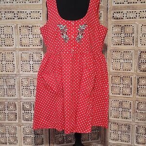 Disney Red and White Polka Dot Her Universe Midi Dress 1X